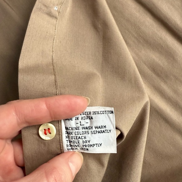 Vintage Dior Tan Button Down Shirt - unisex -size L - Picture 9 of 11